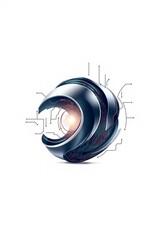 Futuristic spherical technology with glowing core