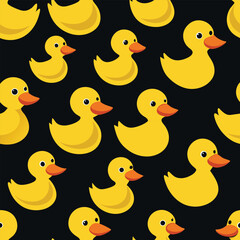 yellow ducklings seamless pattern