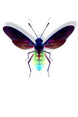 Fototapeta premium Colorful insect with translucent wings glowing