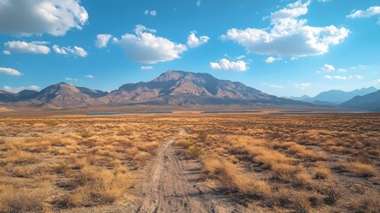 Desert landscape with mountain range