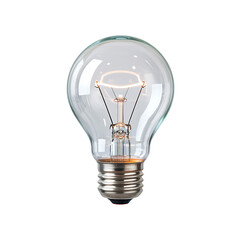 Classic Incandescent Light Bulb with Visible Filament and Metal Base Representing Innovation and Illumination