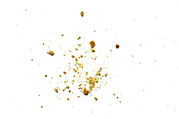ookie crumbs flying, pile of cake, cookies flying, isolated on a transparent background
