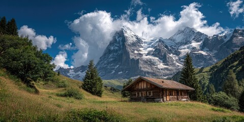 Alpine Chalet Amidst Majestic Peaks