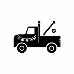 Naklejka premium creative details Tow truck, Car towing icon vector illustration 