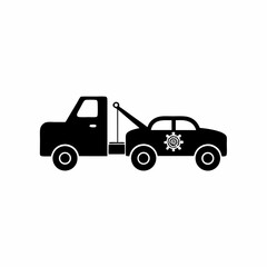Obraz premium creative details Tow truck, Car towing icon vector illustration 