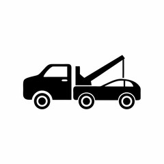 creative details Tow truck, Car towing icon vector illustration 