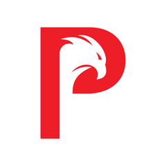 Eagle Logo combine with letter P vector template