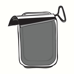 Silver Open Tin Can Illustration