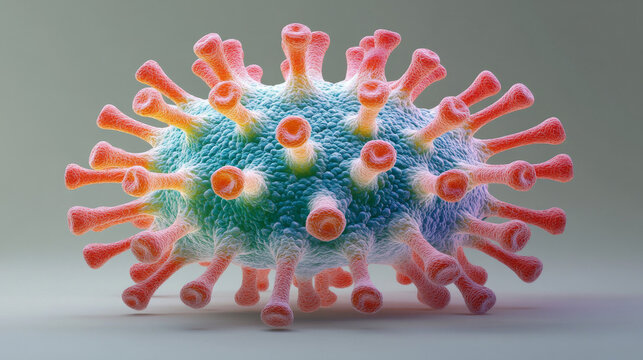 Retrovirus structure showing integration into host DNA, with reverse transcriptase, 3D illustration