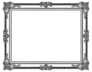 Vintage gold frame with ornate floral decoration featuring blue flowers for a classic picture or&nbsp;painting&nbsp;border,Rococo gold frame with delicate blue floral motifs,Classic decorative frame with gold 