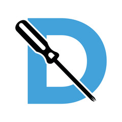 Electrical tools Logo combine with letter D vector template