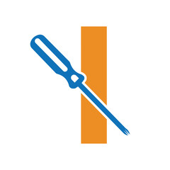 Electrical tools Logo combine with letter I vector template