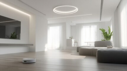 Fototapeta premium Modern living room interior design, bright and minimalist.