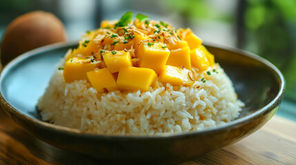 Delicious mango sticky rice from Thailand