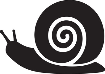 Snail silhouette vector on a white background, Snail silhouette icon