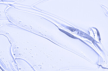 The texture of a moisturizing cosmetic gel or skin serum