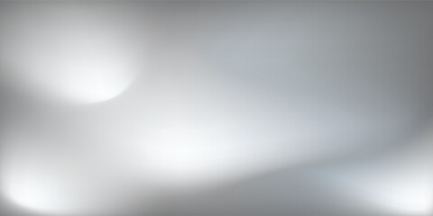 Silver foil background with metal mirror texture. Chrome gradient surface with light gloss. Vector aluminum grey sheet with reflection. Platinum and titanium modern