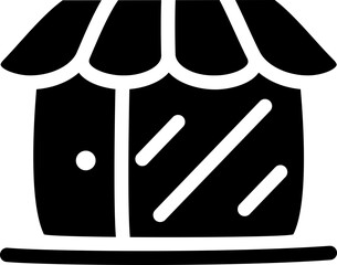 Small shop storefront icon. Silhouette style.