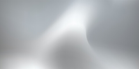 Silver foil background with metal mirror texture. Chrome gradient surface with light gloss. Vector aluminum grey sheet with reflection. Platinum and titanium modern