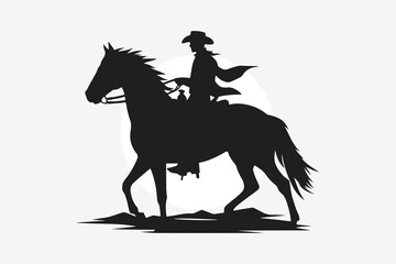 silhouette of horses and cowboy's in black
