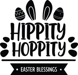 Hippity Hoppity Easter Blessings Design in Bold Style