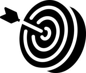 Target with arrow icon. Silhouette style.