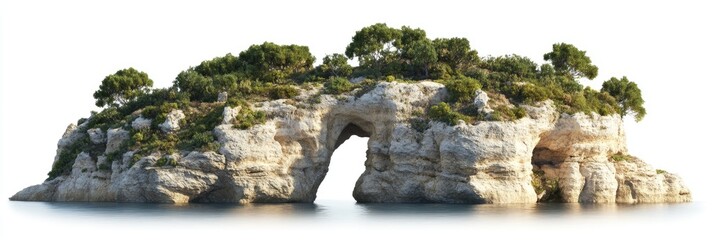 Island with Archway and Lush Vegetation