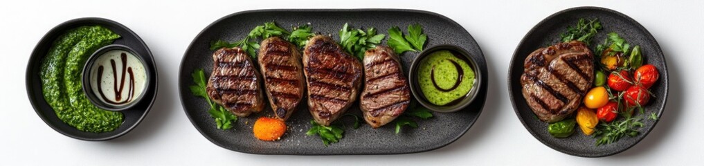 Grilled Steak with Side Dishes