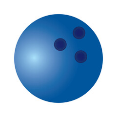 Bowling ball. Blue shiny bowling ball isolated on white background. Sports, freetime, activity and recreation concept. Vector illustratio EPS 10