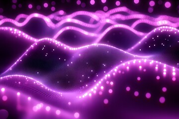 Fototapeta premium Abstract Digital Waves with Glowing Purple Lights for Modern Design and Technology Concepts