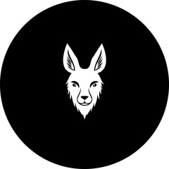 Striking monochrome kangaroo emblem, evoking australian wildlife and minimalist design