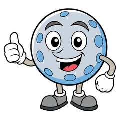 Happy Cartoon Moon Character Giving Thumbs Up, Friendly Lunar Mascot Vector Illustration