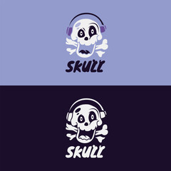 Skull gaming logo template design