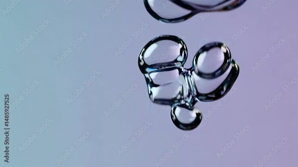 Poster floating against a soft gradient backdrop, a string of iridescent soap bubbles creates a mesmerizing