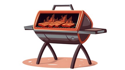 Professional Isolated Barbecue Grill Design Vector Illustration for Marketing Materials