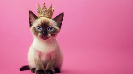 Cute kitten wearing a crown (1)