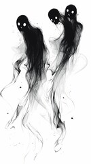 Fototapeta premium Abstract figures silhouetted against white backdrop