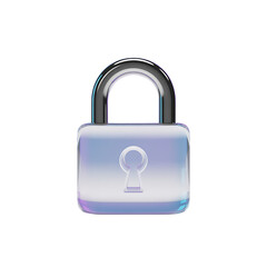 Securing your digital life with a modern padlock ensuring privacy and on transparent background