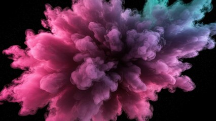 Colorful smoke explosion on a black background