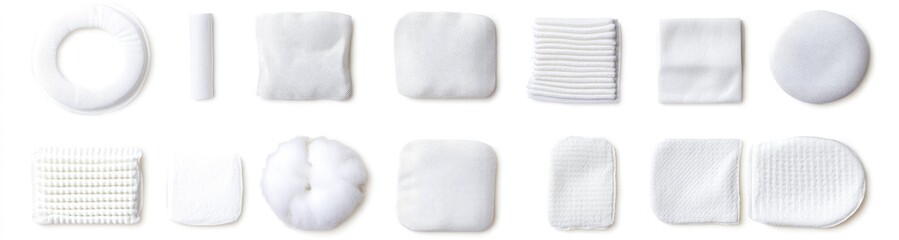 Assorted white, irregular shapes