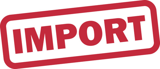 Fototapeta premium Import stamp icon isolated on white background . Red import stamp label icon . Vector