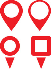 Location pointer icon set . Map marker pointer icon . Location pin icon in different shapes . Vector illustration