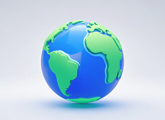 Naklejka premium 지구본 지도 세계 3D 일러스트 Globe Map World 3D Illustration