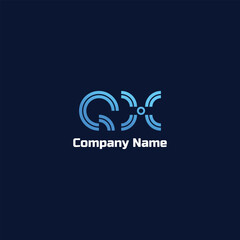 Fototapeta premium Gradient QX logo template for IT
