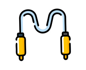 Jump rope with yellow handles in minimalist design  