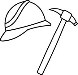Traditional workers cap and hammer