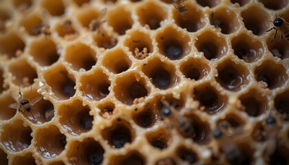 Honeycomb with Bees