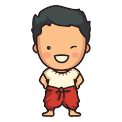 Cute thai man character