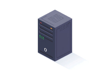 Obraz premium pixel art vector illustration server icon isolation simple white background easy viewing