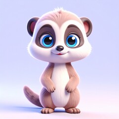 3d cartoon character on color  background 